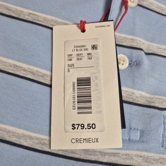 Daniel Cremieux Men's Polo Shirt Size S Blue White Striped Short Sleeve (14) - Picture 7 of 11